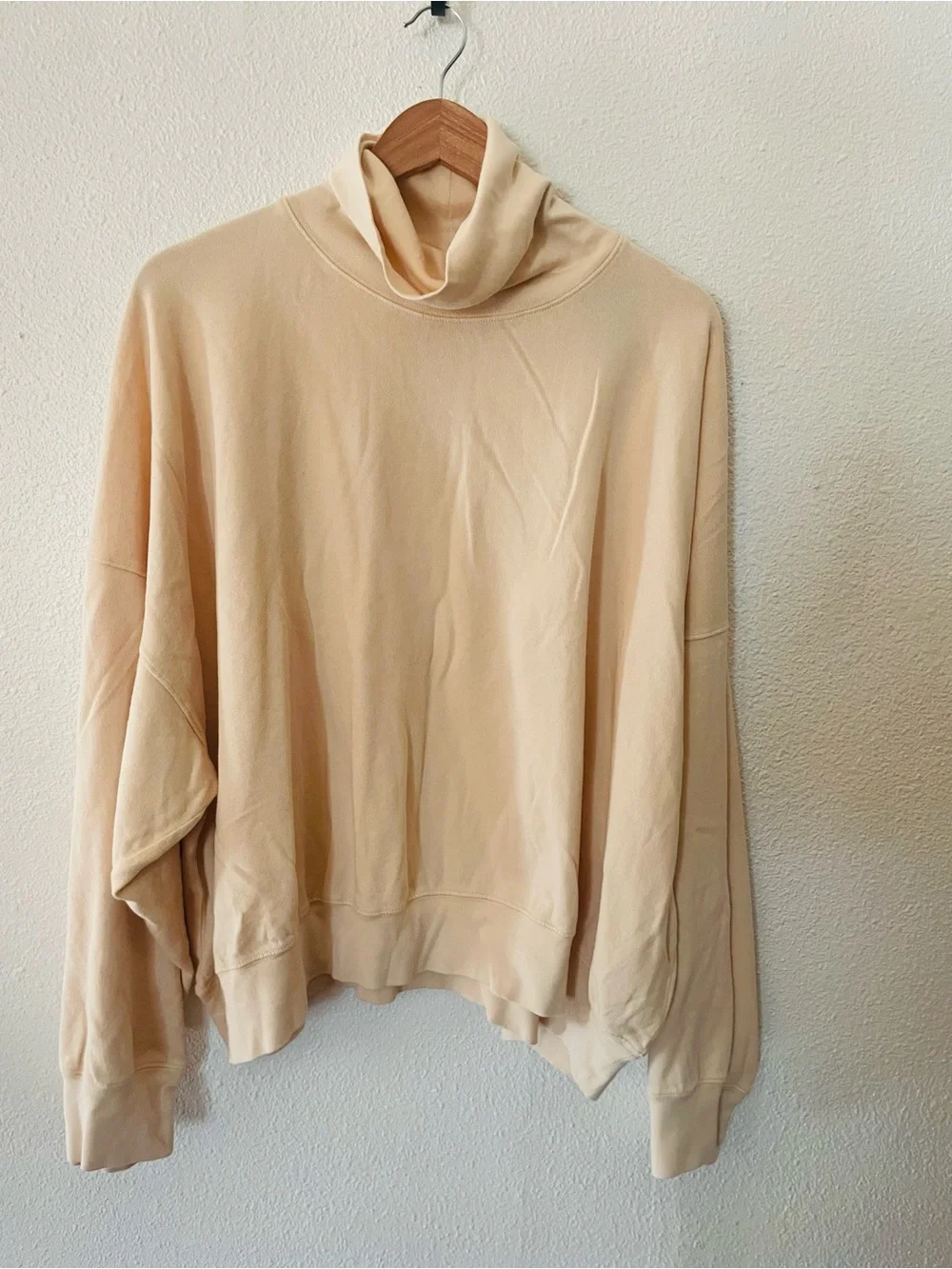 J.Crew Magic Rinse Turtleneck Sweatshirt Size 3X Plus Cream 100% Cotton NWT